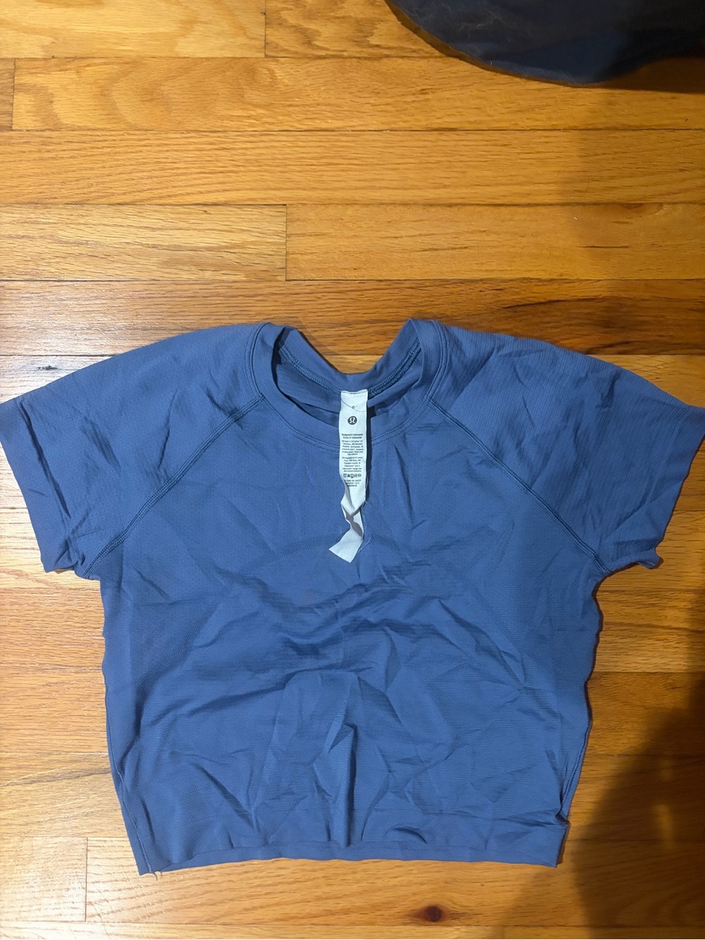 lululemon athletica Blue Cropped Athletic Top